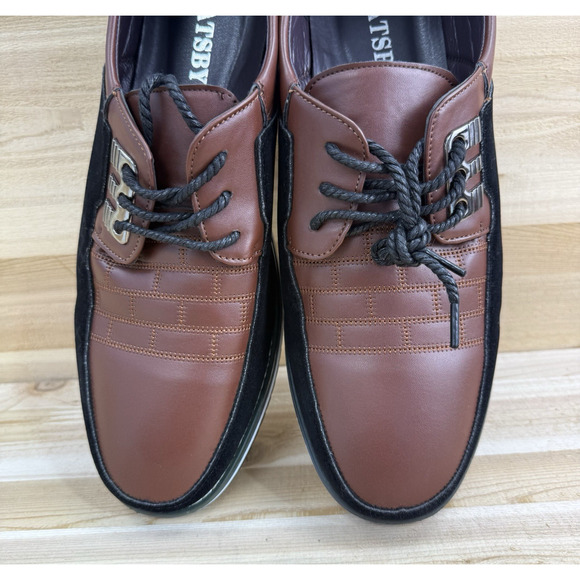 Gatsby Leather Oxford Shoes Brown Black Size 13 Lace Up Derby Orthopedic Ortho - Picture 6 of 13